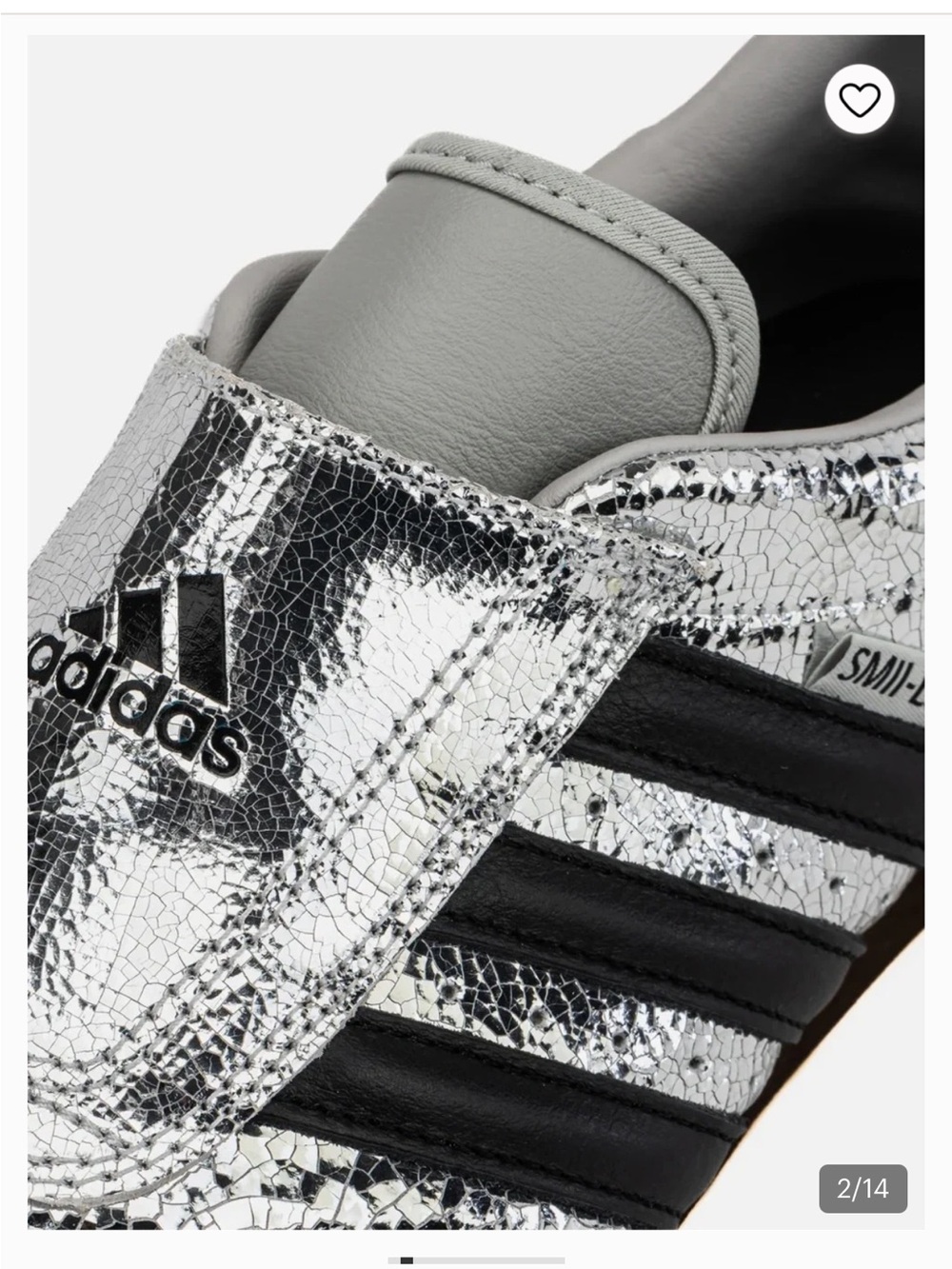 JH 9664 Adidas Originals Silver & Black Metallic Taekwondo Core Black Gum W 9.5